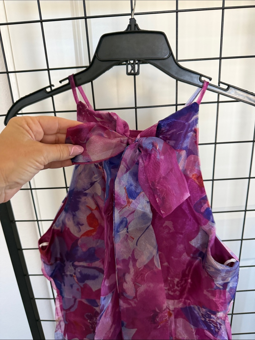 Lulu's Fuchsia & Purple Floral Halter Maxi - Picture 3 of 5